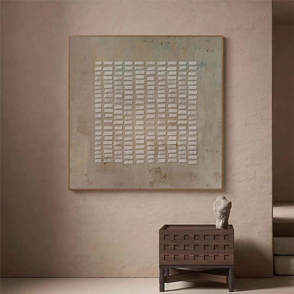 Wabi Sabi Wall Art Brown 3D Block Texture Canvas Painting for Living Room