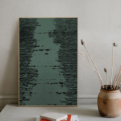 Large Sage Green Abstract Painting – Minimalist Wall Art