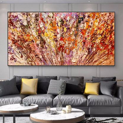 Colorful Abstract Impasto Floral Wall Art – Original Oil Painting