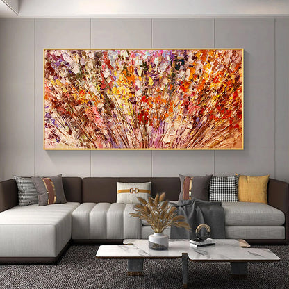 Colorful Abstract Impasto Floral Wall Art – Original Oil Painting