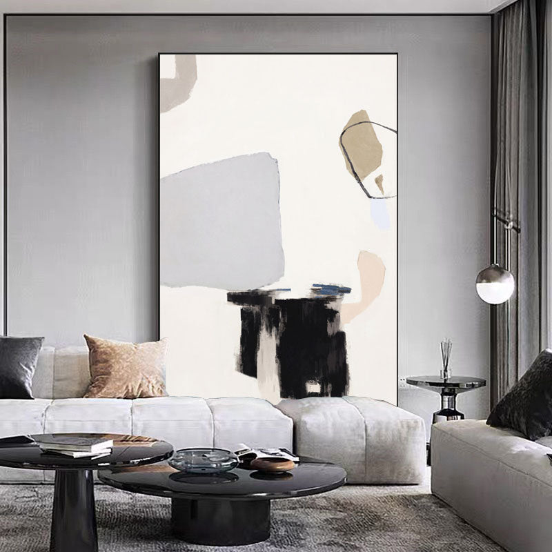 Large Abstract Canvas Wall Art, Original Hand-painted Acrylic Painting on Canvas, Modern Minimalist Wall Art for Living Room, Bedroom Décor