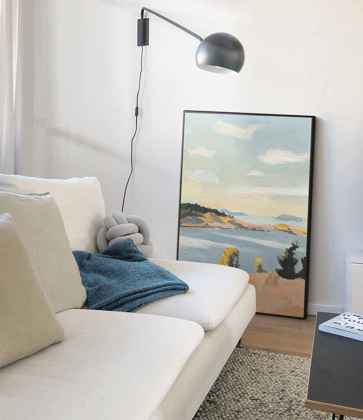 Large Abstract Landscape Oil Painting on Canvas, Original Mountain and River Canvas Wall Art, Modern Minimalist Nature Art for Living Room