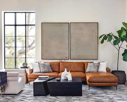 Set of 2 Wabi Sabi Wall Art Brown Textured Canvas Painting Living Room Decor