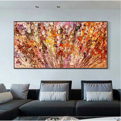 Original – Colorful Floral Wall Art | Abstract Impasto Hand-Painted Oil Painting, view 4