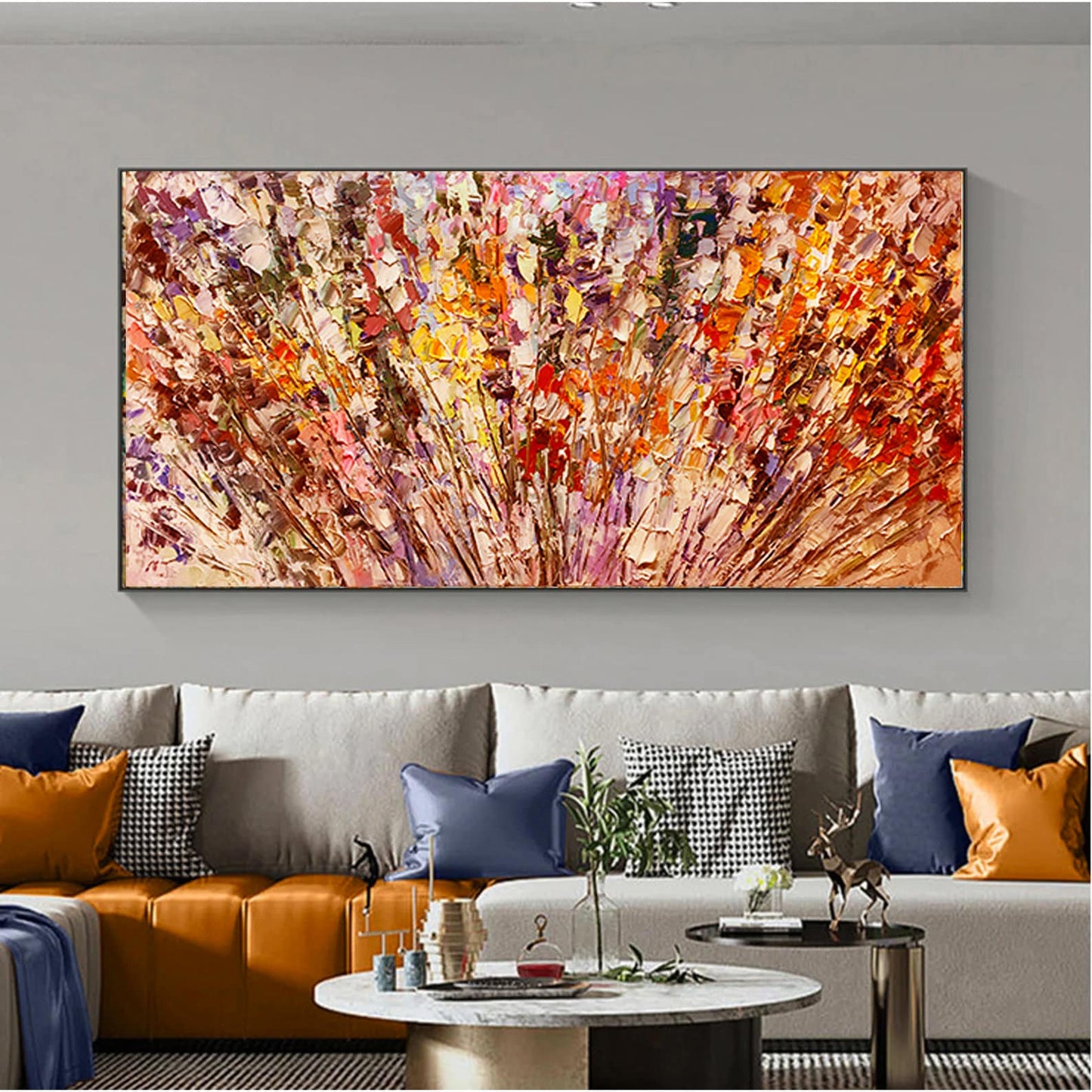 Original – Colorful Floral Wall Art | Abstract Impasto Hand-Painted Oil Painting, view 2