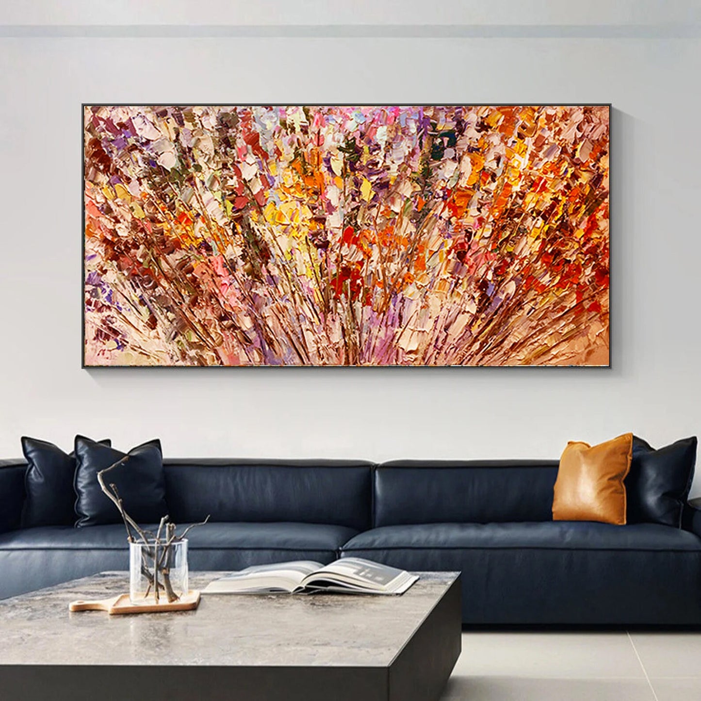 Colorful Abstract Impasto Floral Wall Art – Original Oil Painting