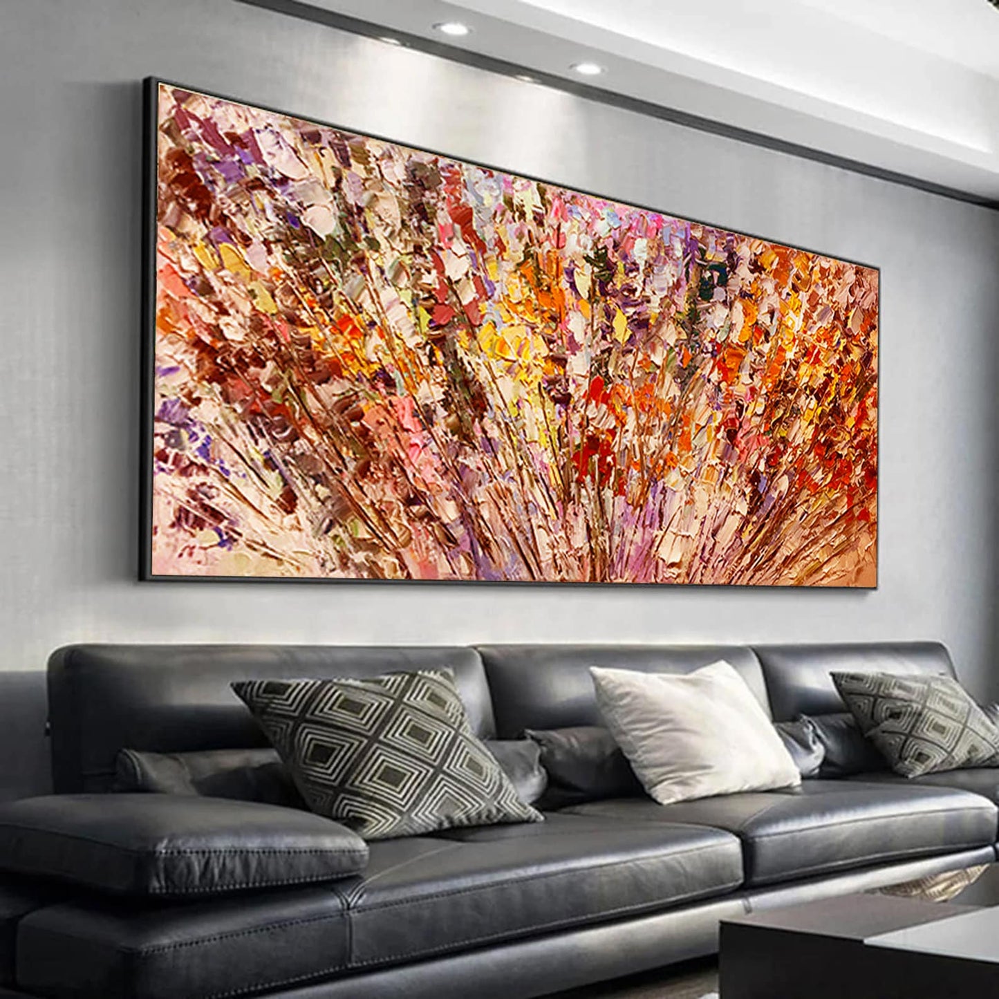 Original – Colorful Floral Wall Art | Abstract Impasto Hand-Painted Oil Painting, view 5