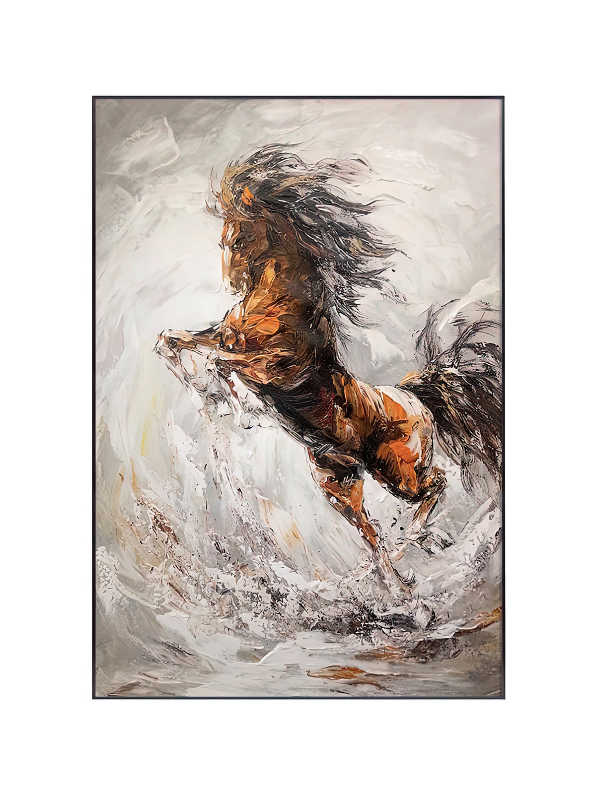 Large Abstract Horse Oil Painting on Canvas, Original Horse Canvas Wall Art, Modern Textured Animal Painting for Living Room, Bedroom Décor