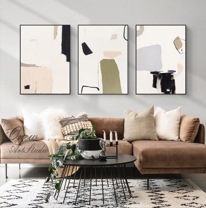 Large Abstract Canvas Wall Art, Original Hand-painted Acrylic Painting on Canvas, Modern Minimalist Wall Art for Living Room, Bedroom Décor