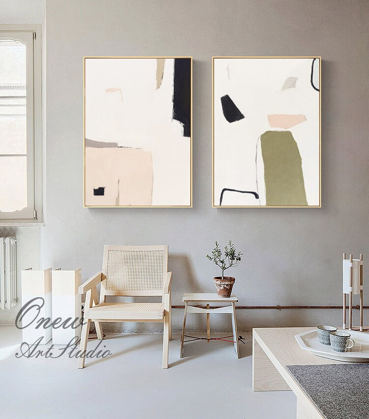 Large Abstract Canvas Wall Art, Original Hand-painted Acrylic Painting on Canvas, Modern Minimalist Wall Art for Living Room, Bedroom Décor