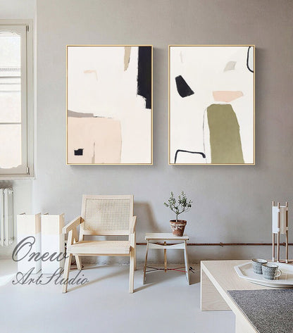 Large Abstract Canvas Wall Art, Original Hand-painted Acrylic Painting on Canvas, Modern Minimalist Wall Art for Living Room, Bedroom Décor