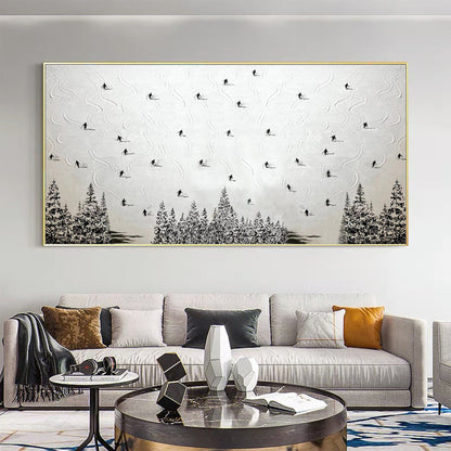 White Abstract Mountain Wall Art