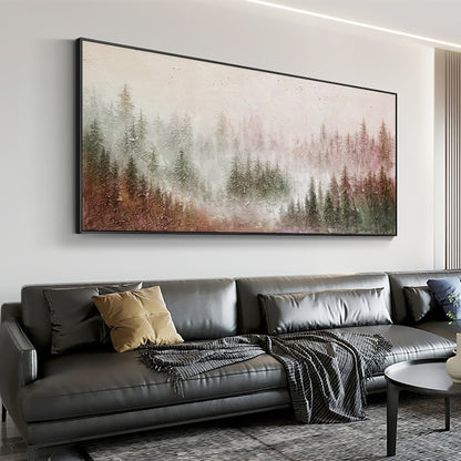 Original – Colorful Forest Tree Wall Art | Abstract Textured Oil Painting, view 2