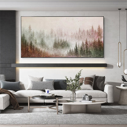 Colorful Abstract Textured Forest Tree Wall Art – Oil Painting