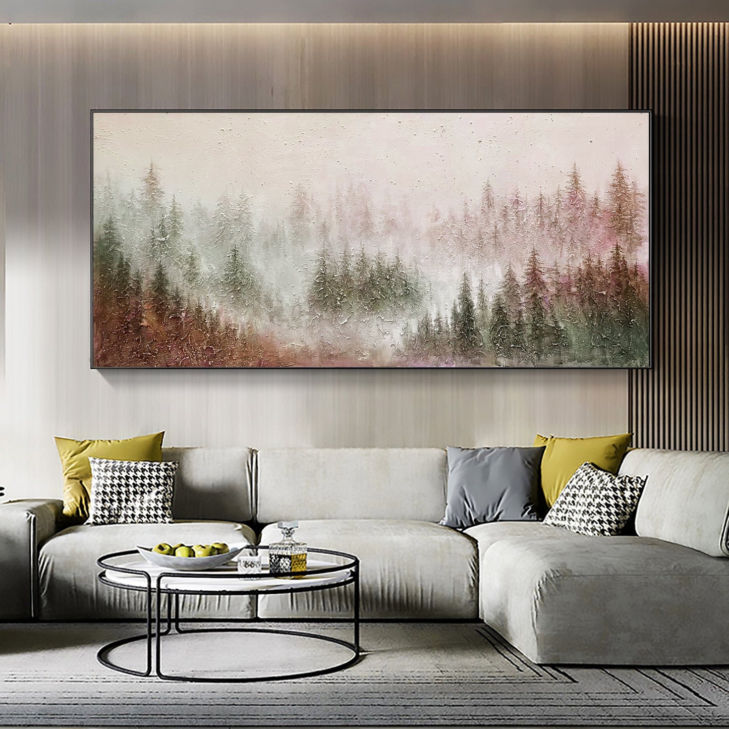 Colorful Abstract Textured Forest Tree Wall Art – Oil Painting