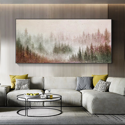 Colorful Abstract Textured Forest Tree Wall Art – Oil Painting