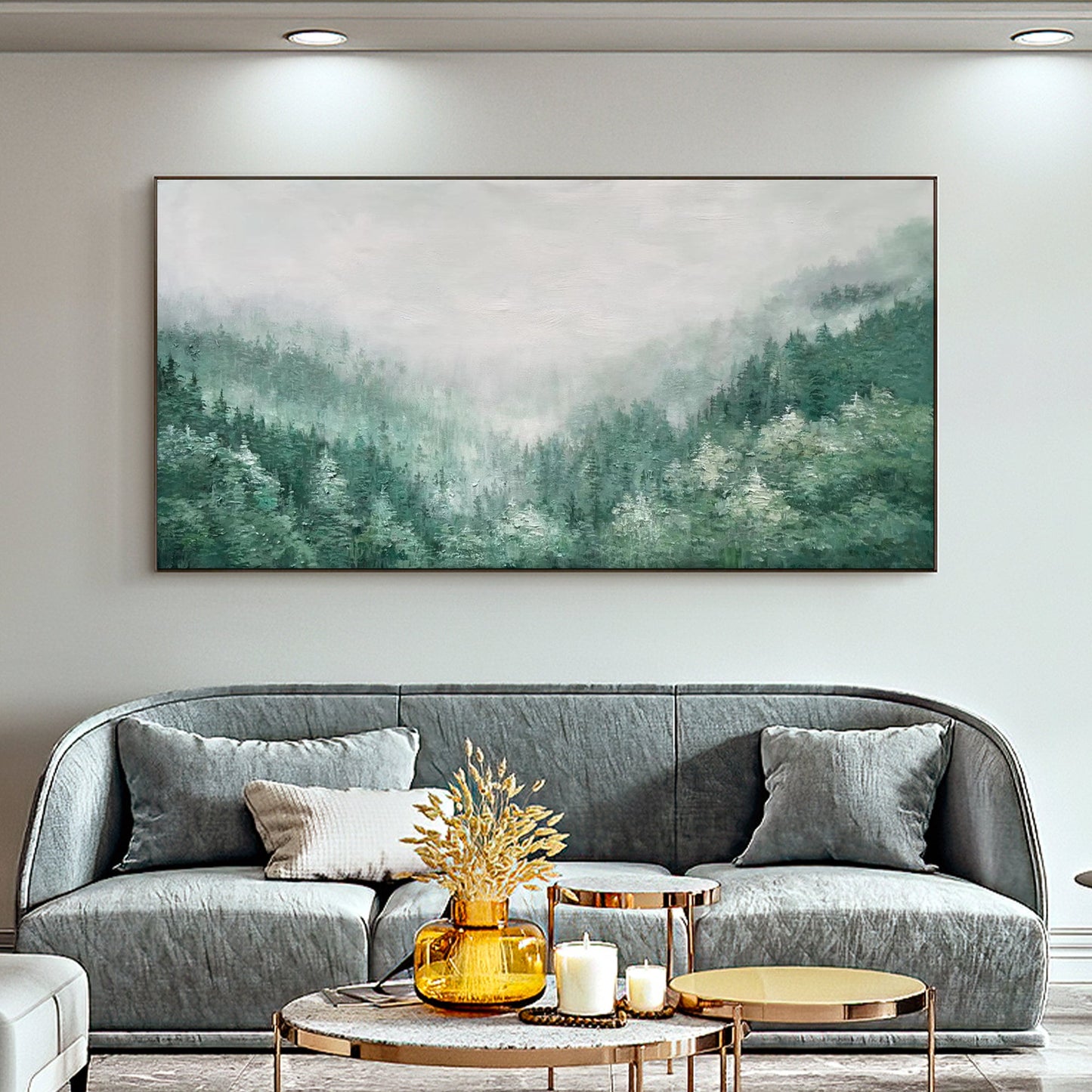 Green Abstract Forest Tree Wall Art