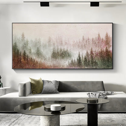 Colorful Abstract Textured Forest Tree Wall Art – Oil Painting