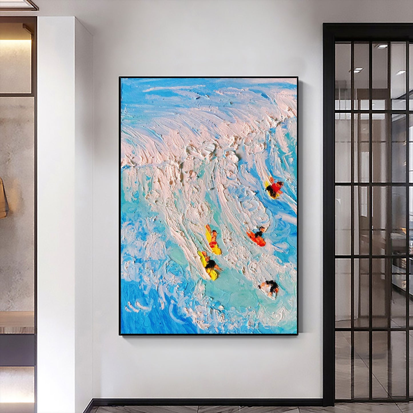 Original Blue – Blue Ocean Wave Seascape Wall Art | Abstract Textured Oil Painting, view 2