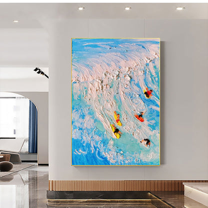 Original Blue – Blue Ocean Wave Seascape Wall Art | Abstract Textured Oil Painting, view 4