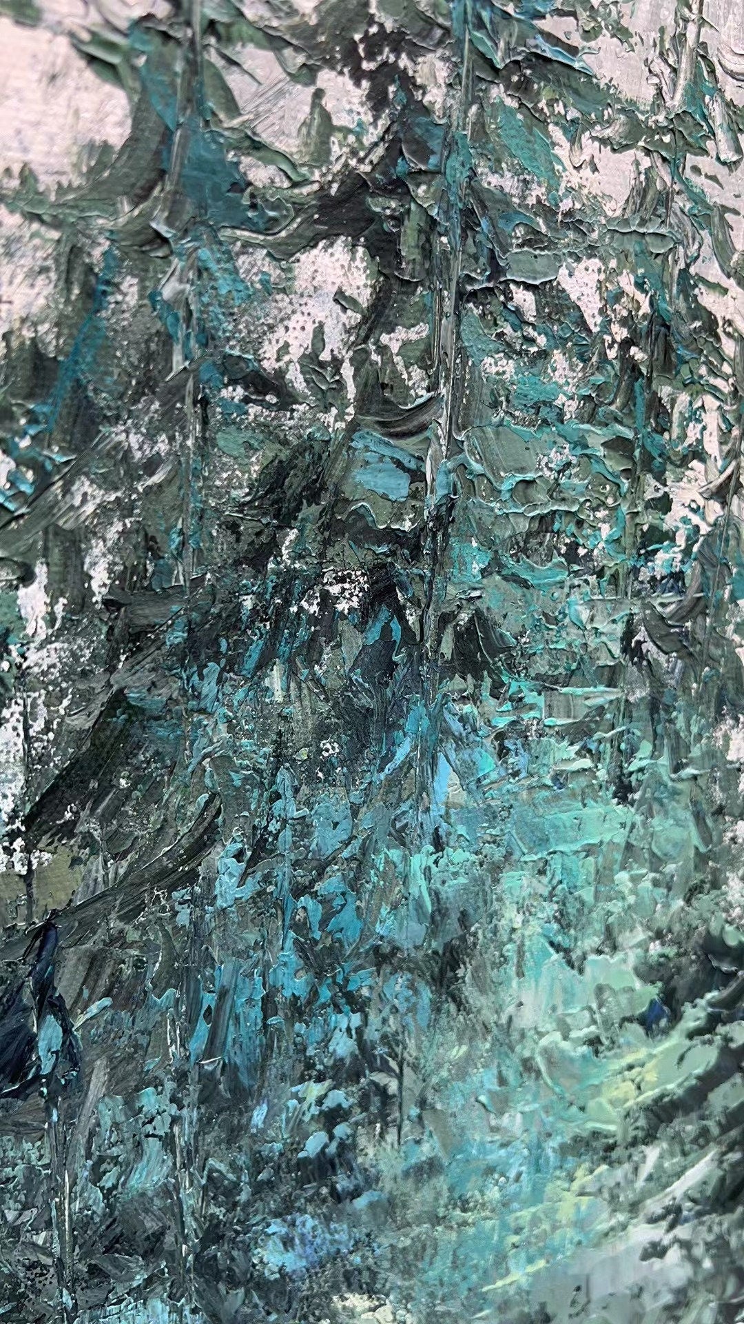 Large – Green Forest Tree Wall Art | Boho Oil Painting, view 3