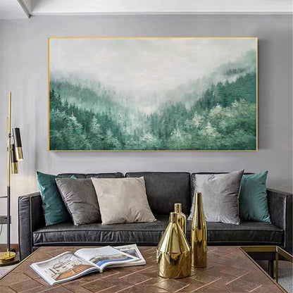 Original Green Forest – Green Forest Tree Wall Art | Abstract Oil Painting, view 4