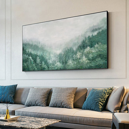 Original Green Forest – Green Forest Tree Wall Art | Abstract Oil Painting, view 5