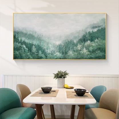 Green Abstract Forest Tree Wall Art