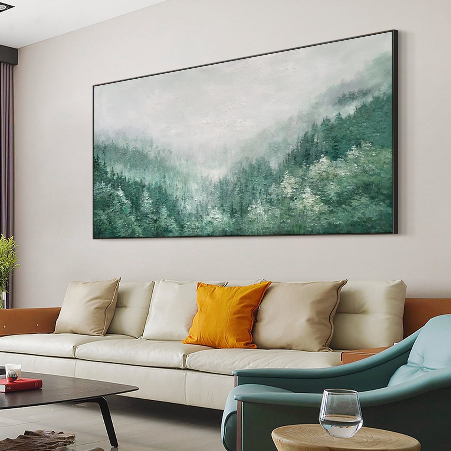 Green Abstract Forest Tree Wall Art