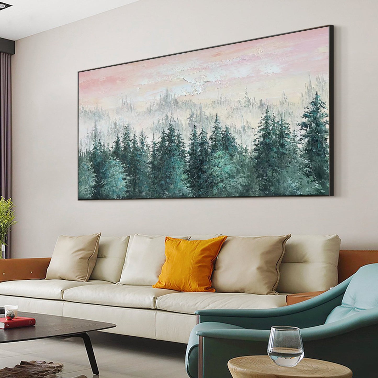 Green Boho Forest Tree Wall Art