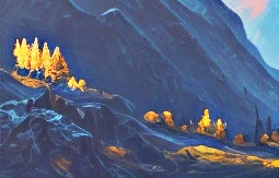 Original Snow Mountain – Blue Landscape Wall Art | Abstract Oil Painting, view 3