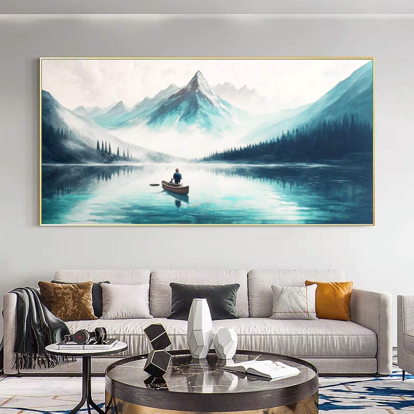 Abstract Lake Landscape Wall Art