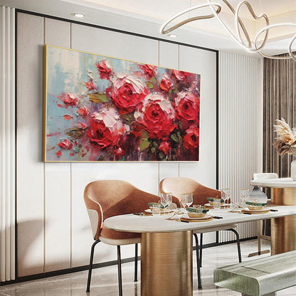 Red Abstract Rose Floral Wall Art