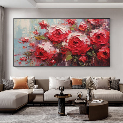 Original Red Roses – Red Rose Floral Wall Art | Abstract Oil Painting, view 5