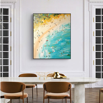 Gold Abstract Beach Seascape Wall Art