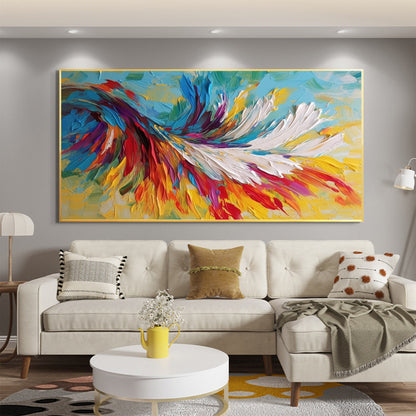 Large – Colorful Bird Animal Wall Art | Abstract Oil Painting, view 5