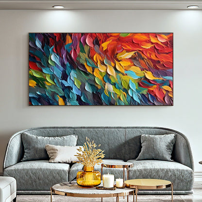 Colorful Abstract Bird Oil Painting – Animal Wall Art