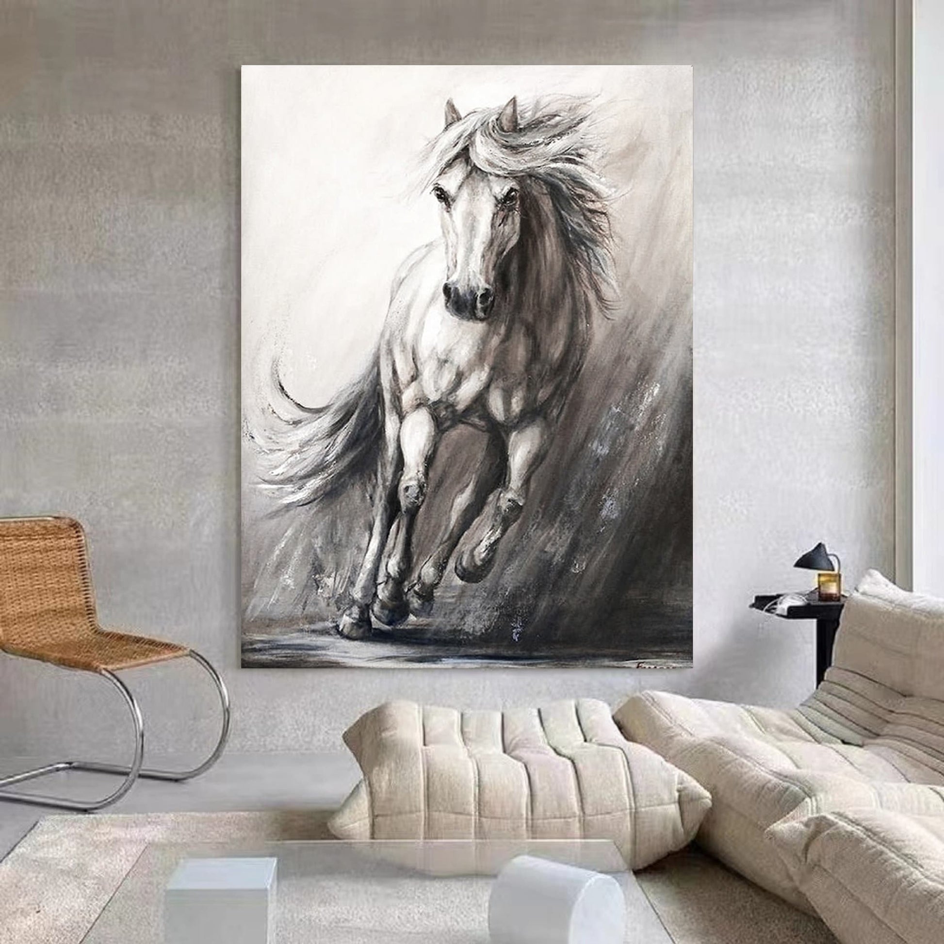 Horse Painting Animal Painting Running Horse Painting Horse Oil Painting Large – Abstract Animal Art
