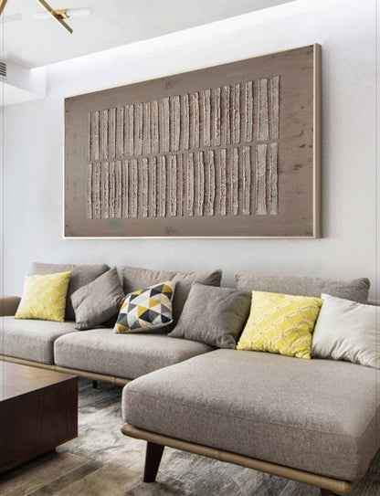 Textured Abstract Wall Art Neutral Wabi Sabi Canvas Painting for Living Room Decor