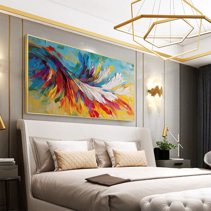 Large – Colorful Bird Animal Wall Art | Abstract Oil Painting, view 2