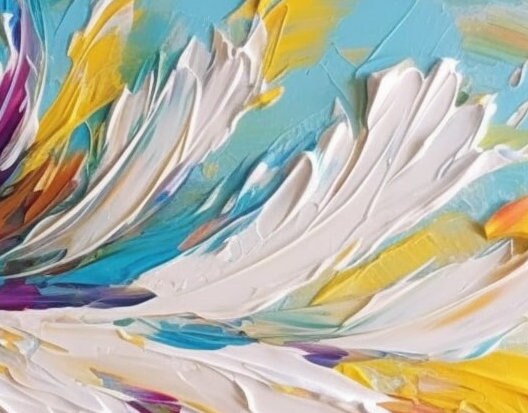 Large – Colorful Bird Animal Wall Art | Abstract Oil Painting, view 4