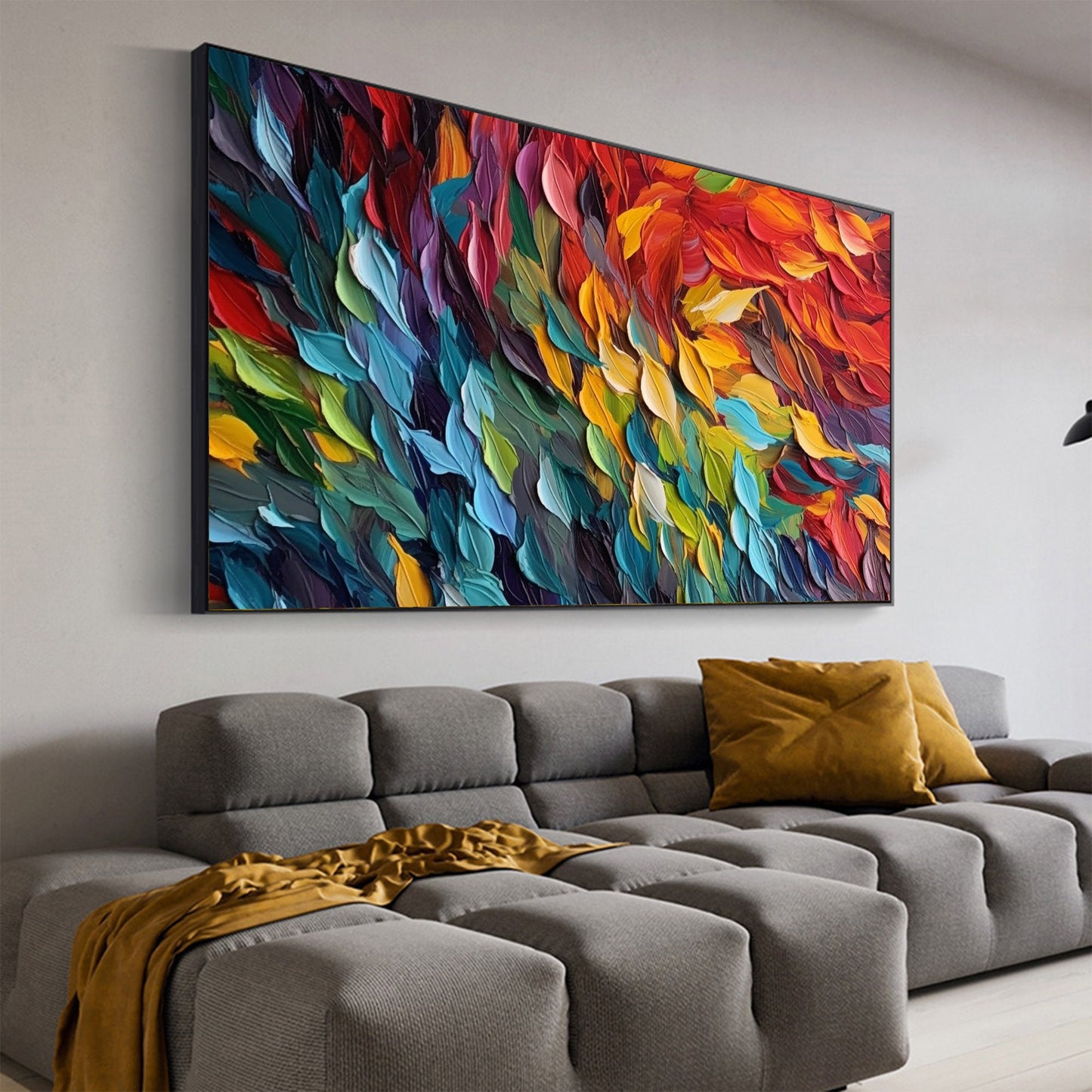 Colorful Abstract Bird Oil Painting – Animal Wall Art