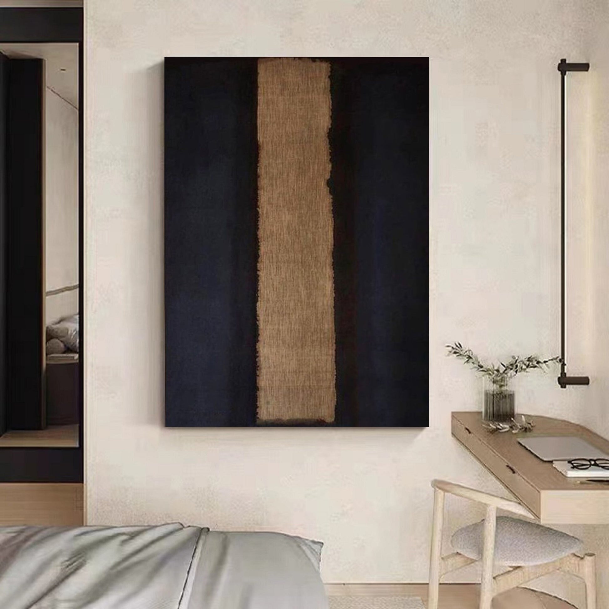 Black and Brown Abstract Textured Wall Art – Minimalist Painting – Abstract Painting