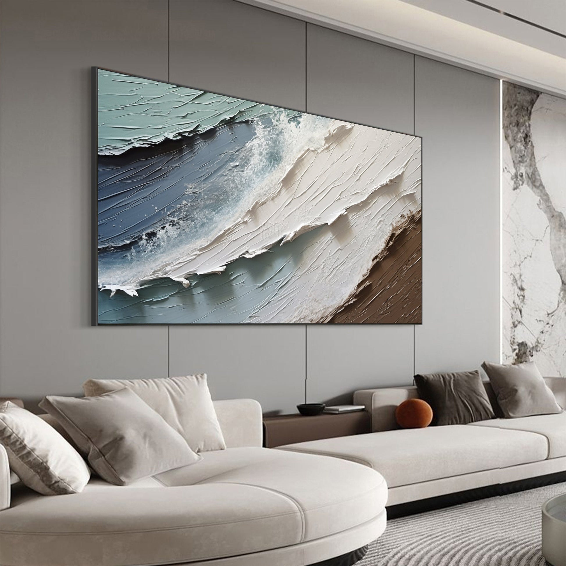 Original – Extra Large Seascape Wall Art | Abstract Oil Painting, view 4