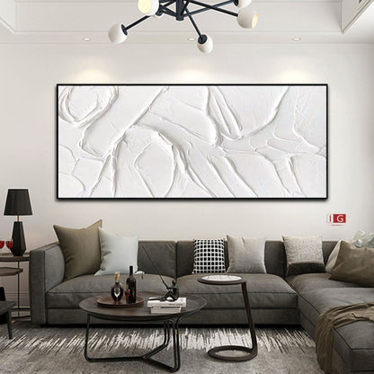 white plaster art plaster art on canvas white minimalist painting white – Abstract Painting