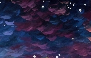 Colorful Abstract Lake Landscape Wall Art – Original Northern Lights