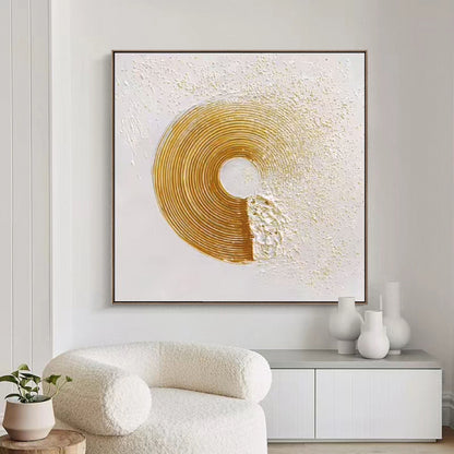 Gold Texture Painting – Abstract Plaster Art on Canvas – Personalized Gift – Custom Painting