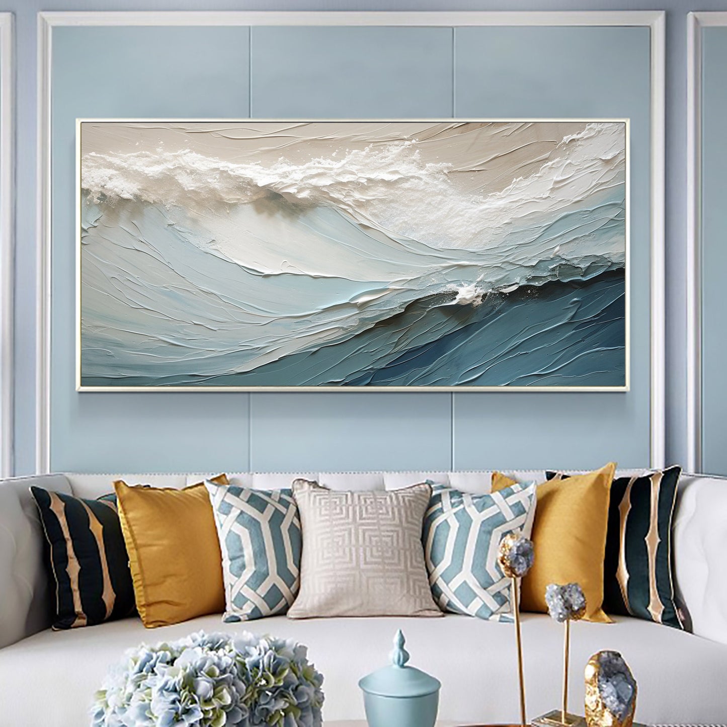 Original – Seascape Wall Art | Boho Oil Painting, view 3