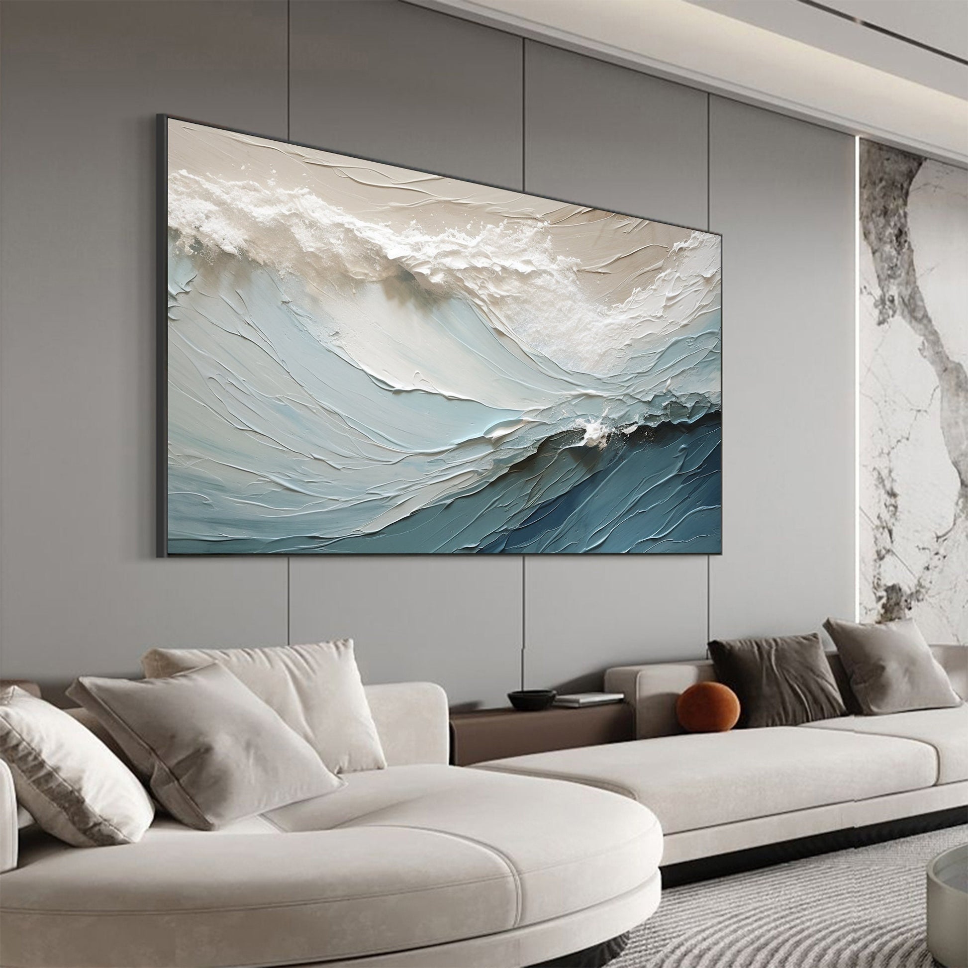 Original – Seascape Wall Art | Boho Oil Painting, view 5