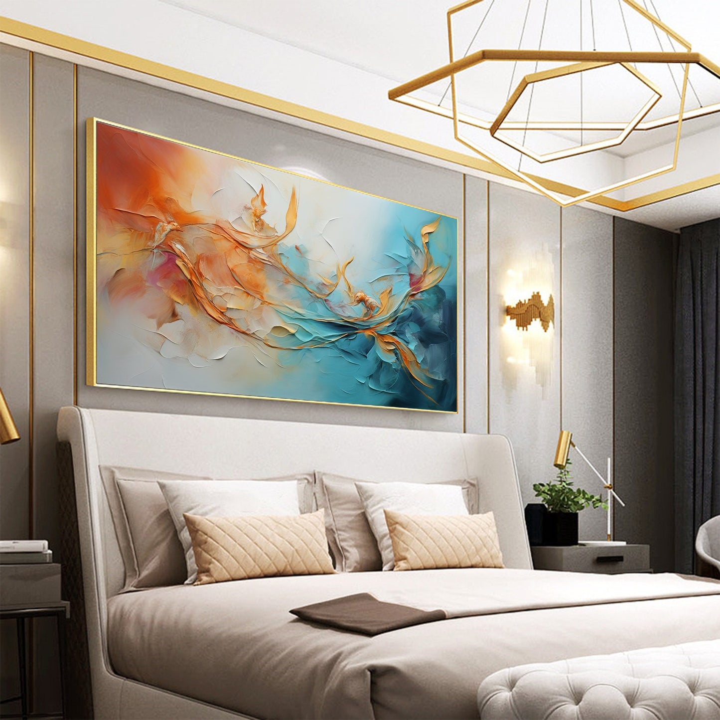 Framed – Colorful Floral Wall Art | Abstract Oil Painting, view 2